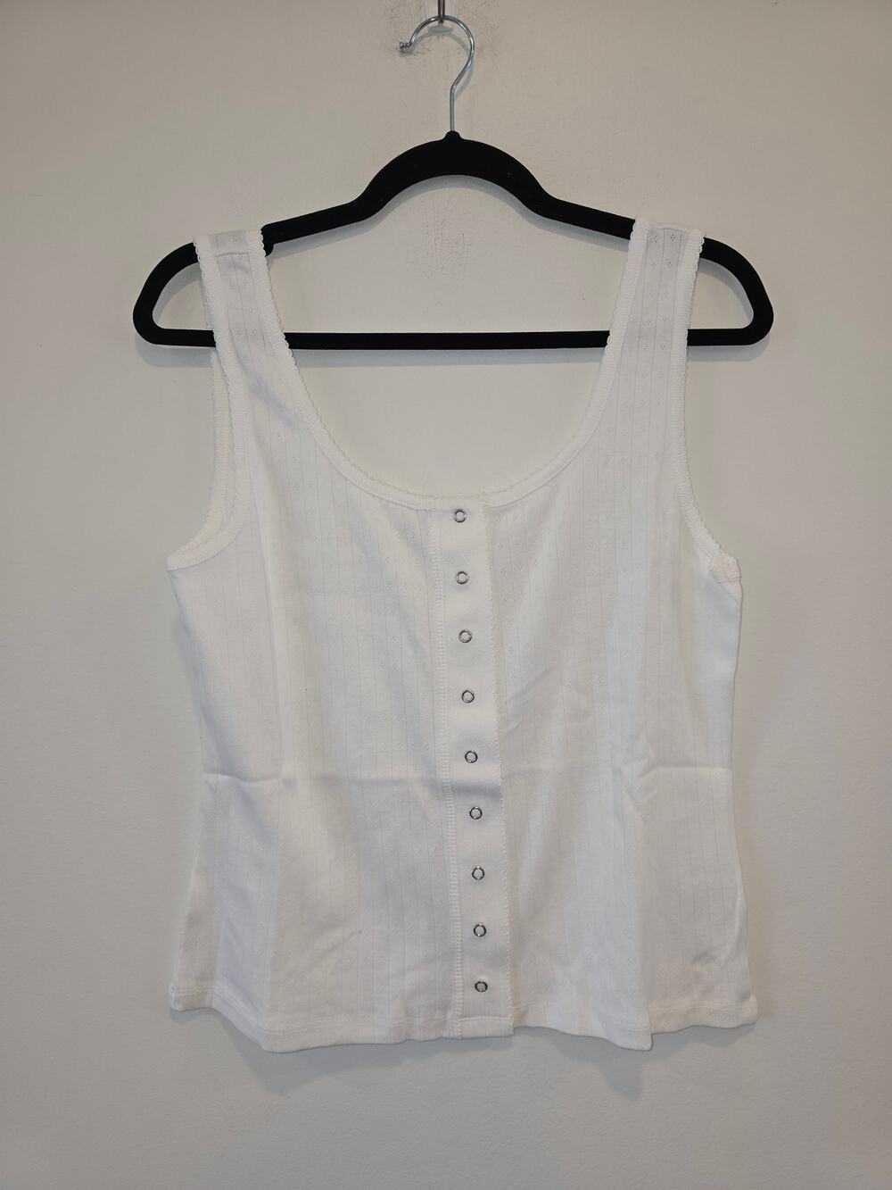NWOT White Birch White Snapped Tank Top Size 3x